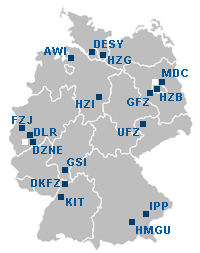 Map of the Helmholtz Centres in Germany (By Froeder (Own work) , via Wikimedia Commons)