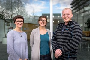 From right: the newly elected speakers Konstantin and Giulia, and treasuress Lara of the HeJus